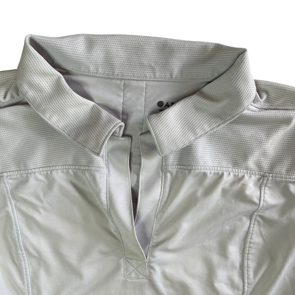 Athleta White Athletic Polo Shirt Women Medium Stretch Golf Top - Picture 3 of 16